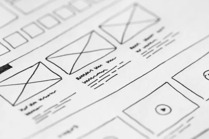 drátěný model webu wireframe